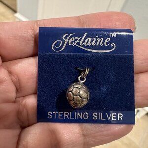 Vintage Jezlaine Sterling‎ Silver Soccer Ball Charm Fine Jewelry New Stamped